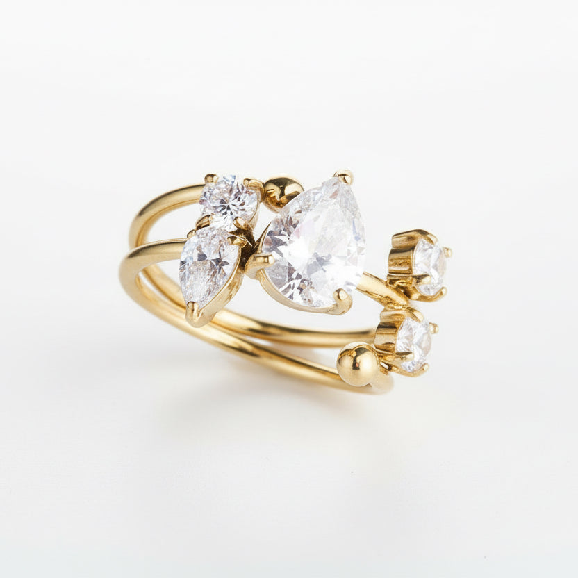 The Aria Pear Stack Ring