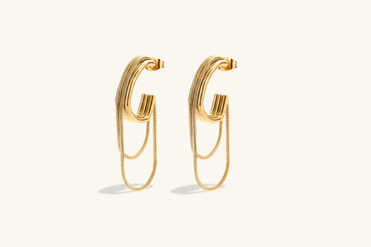 Drape & Flow Triple Hoops