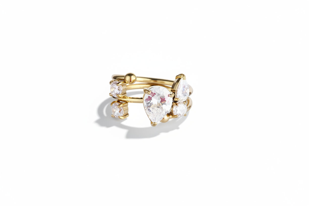The Aria Pear Stack Ring