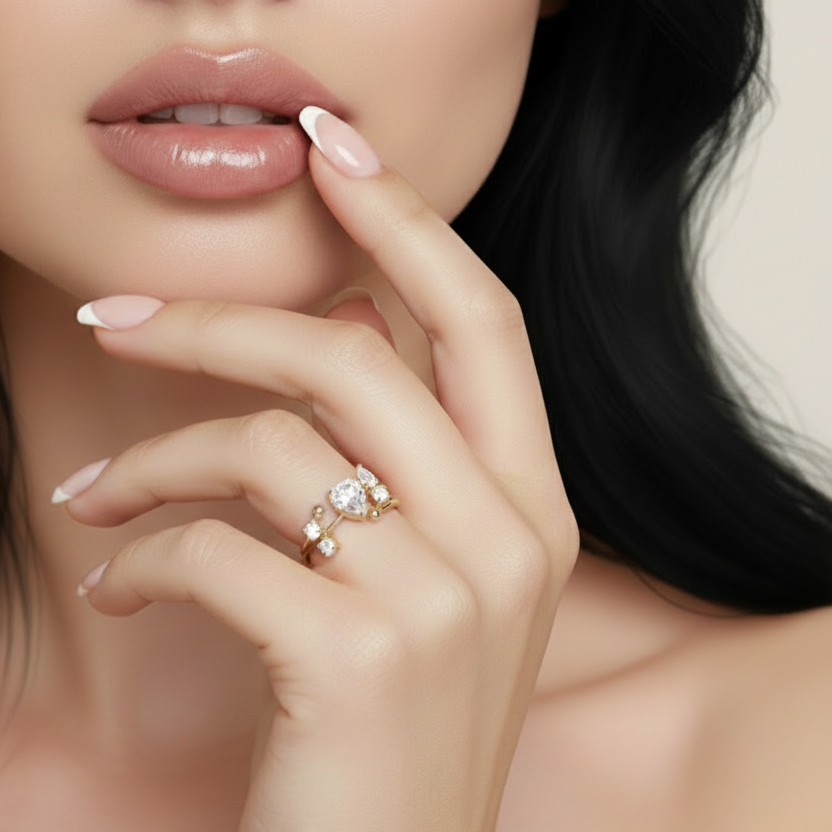 The Aria Pear Stack Ring