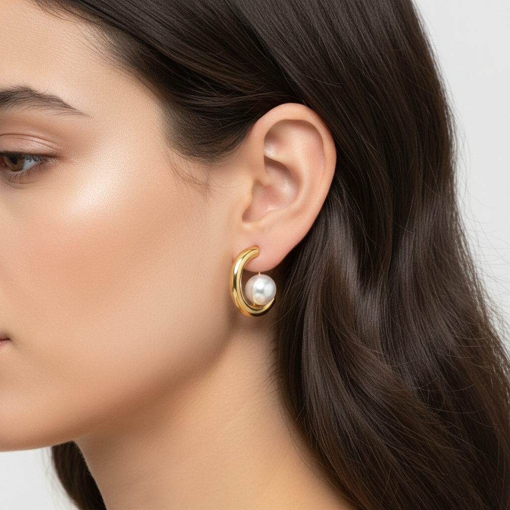 The Amara Pearl Hoops