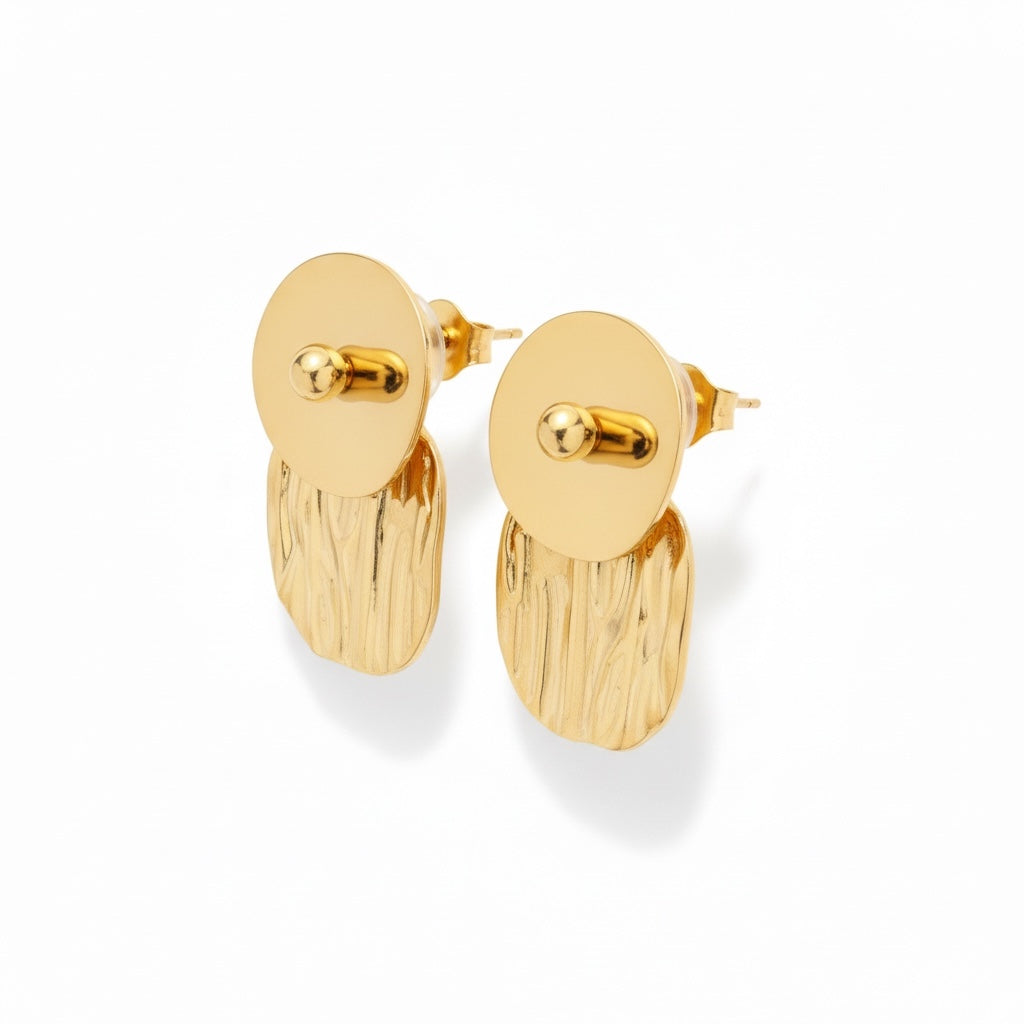 Textured Organic Drop Earrings
