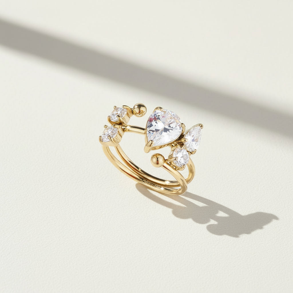 The Aria Pear Stack Ring