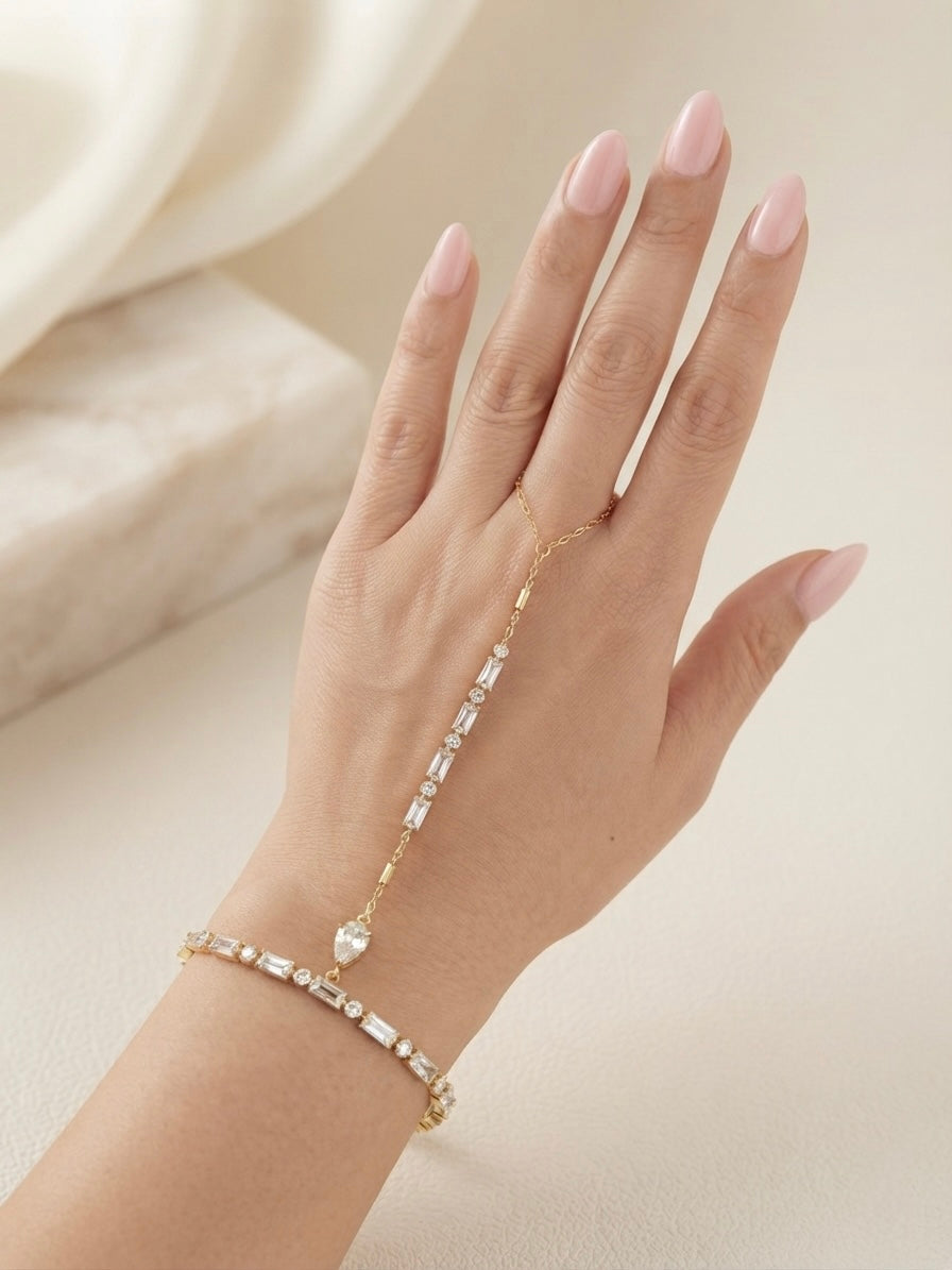 The Crystal Baguette Hand Chain