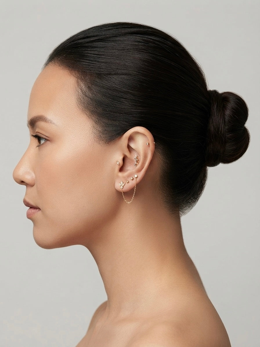 The Marquise Cluster Chain Earring