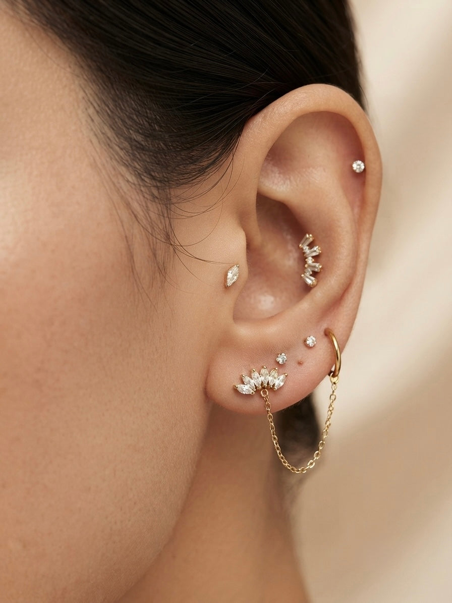 The Petale Crawler Chain Earring