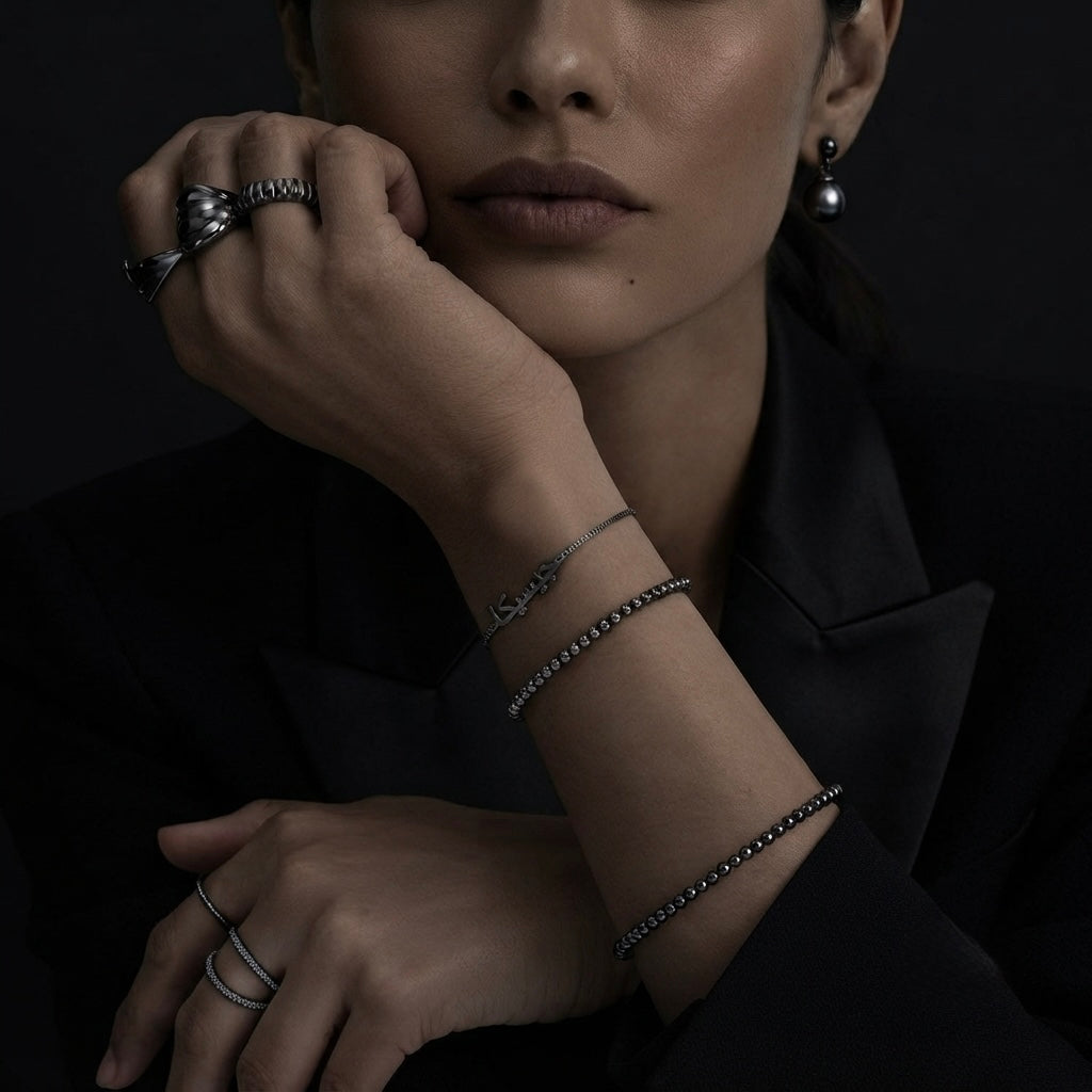 Custom Arabic Name Necklace & Bracelet Set - Chain