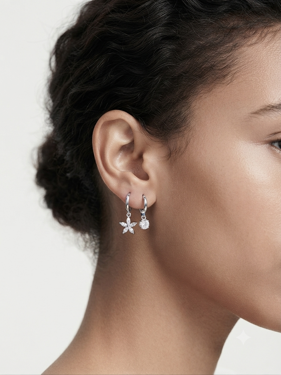 The Petale & Orb Mismatched Hoops