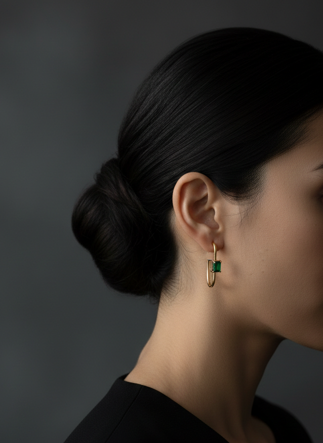 The Emerald Arc Hoops