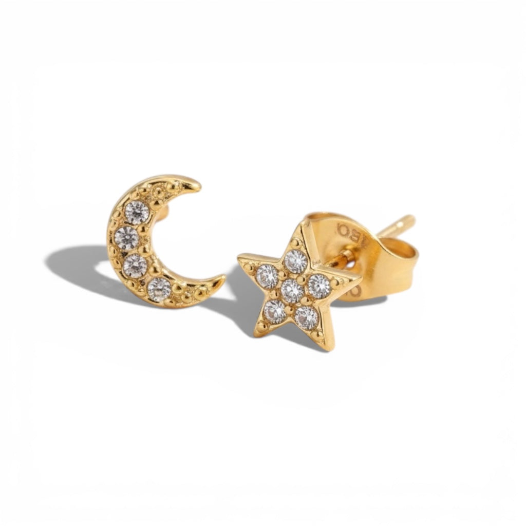 Star & Moon Studs