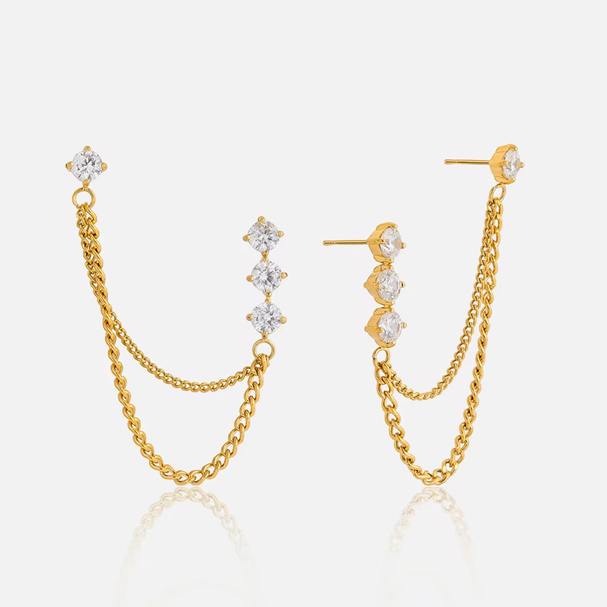 The Drape Chain Crystal Earrings