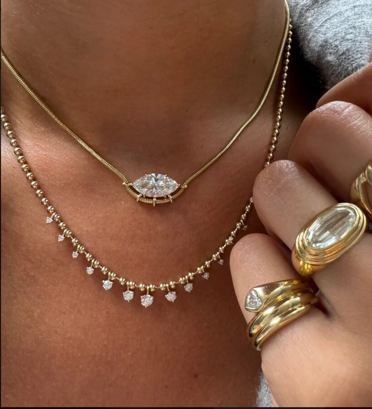 The Marquise Snake Chain Necklace