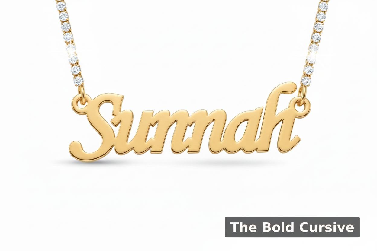 Custom Name Tennis Set - English, Various Fonts Available (Necklace and Bracelet)