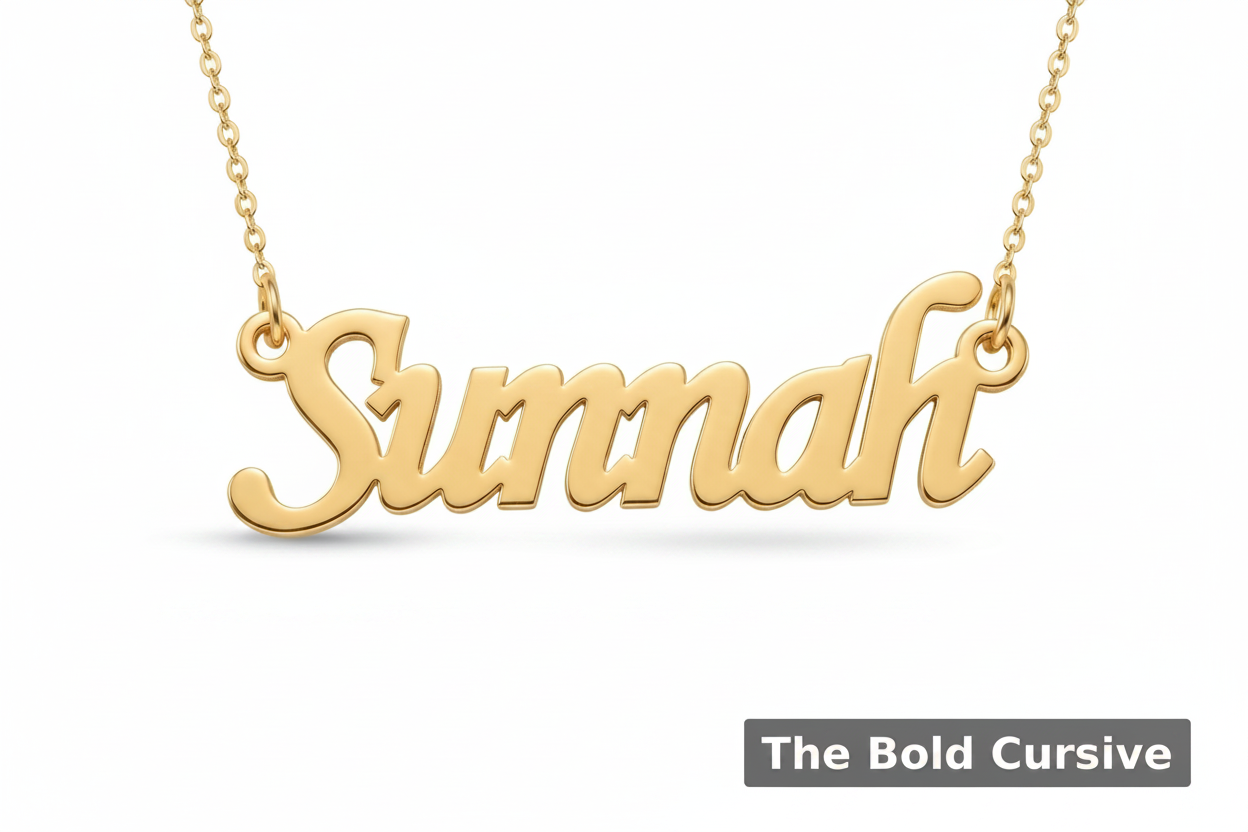 Custom Name Chain Set - English, Various Fonts Available (Necklace and Bracelet)