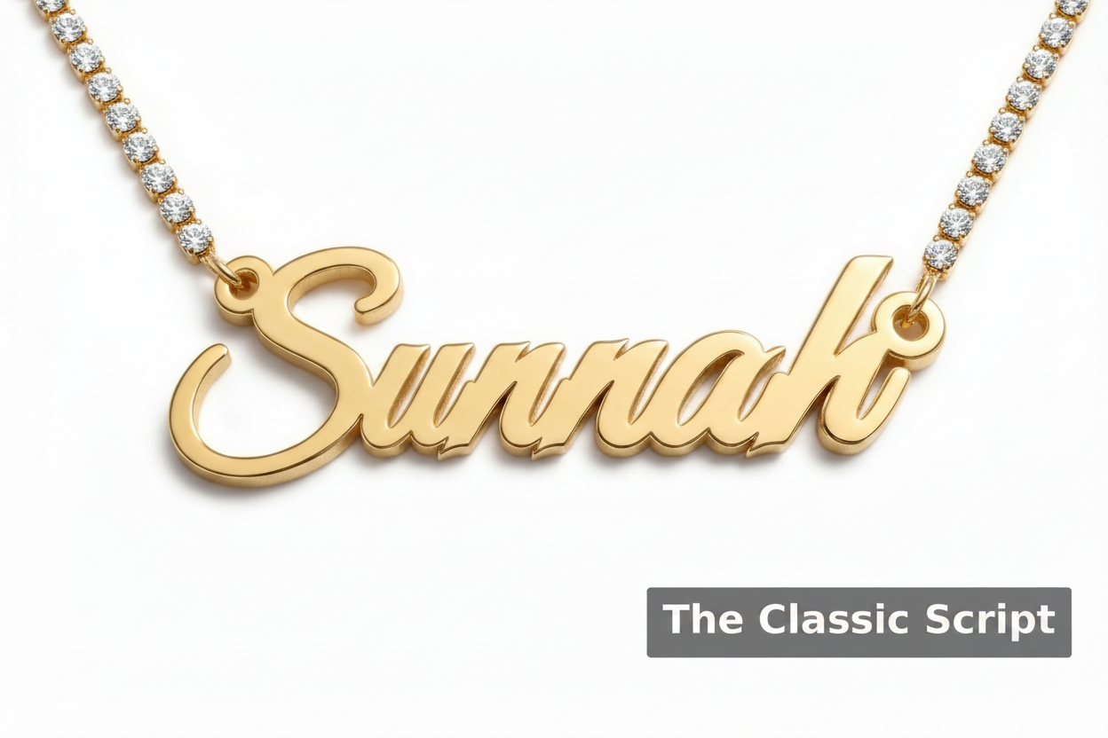 Custom Name Tennis Set - English, Various Fonts Available (Necklace and Bracelet)