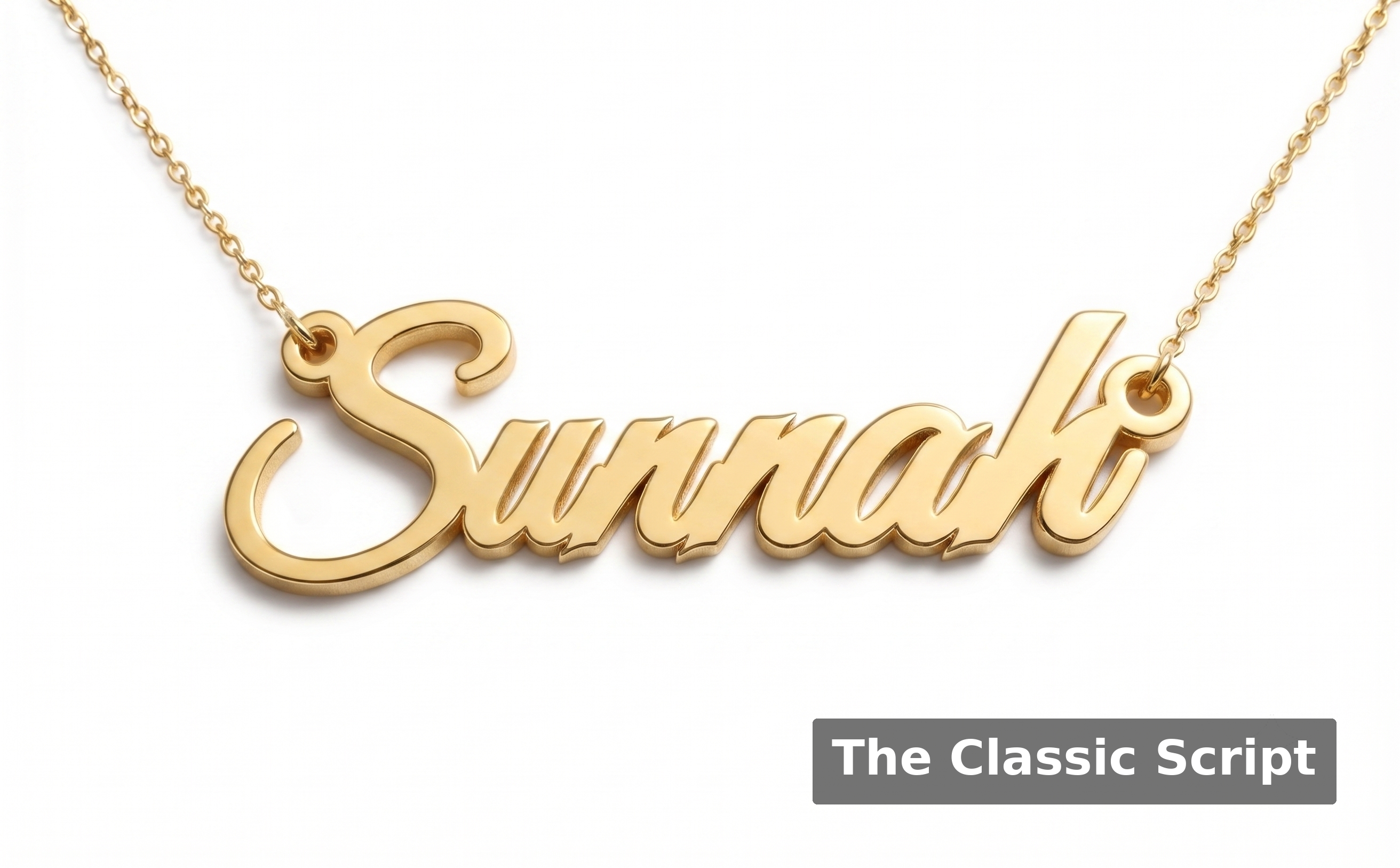 Custom Name Chain Set - English, Various Fonts Available (Necklace and Bracelet)