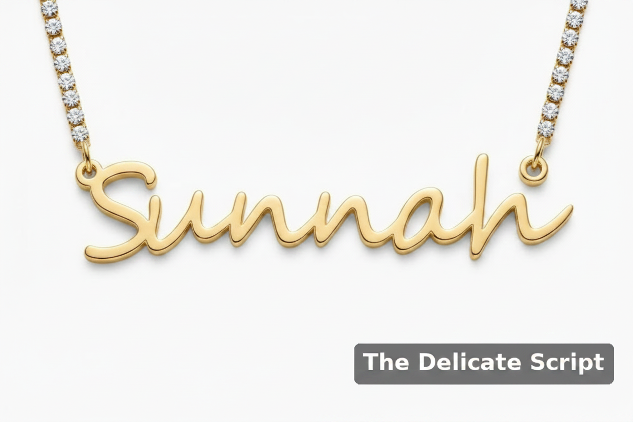 Custom Name Tennis Set - English, Various Fonts Available (Necklace and Bracelet)